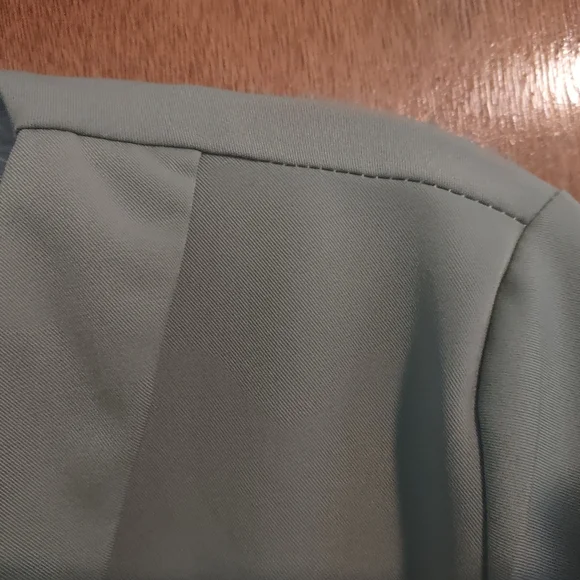 Ladies Blouse, Korean Brand "Colorful Feathers" Sage & White, size L  or S - Picture 7 of 10